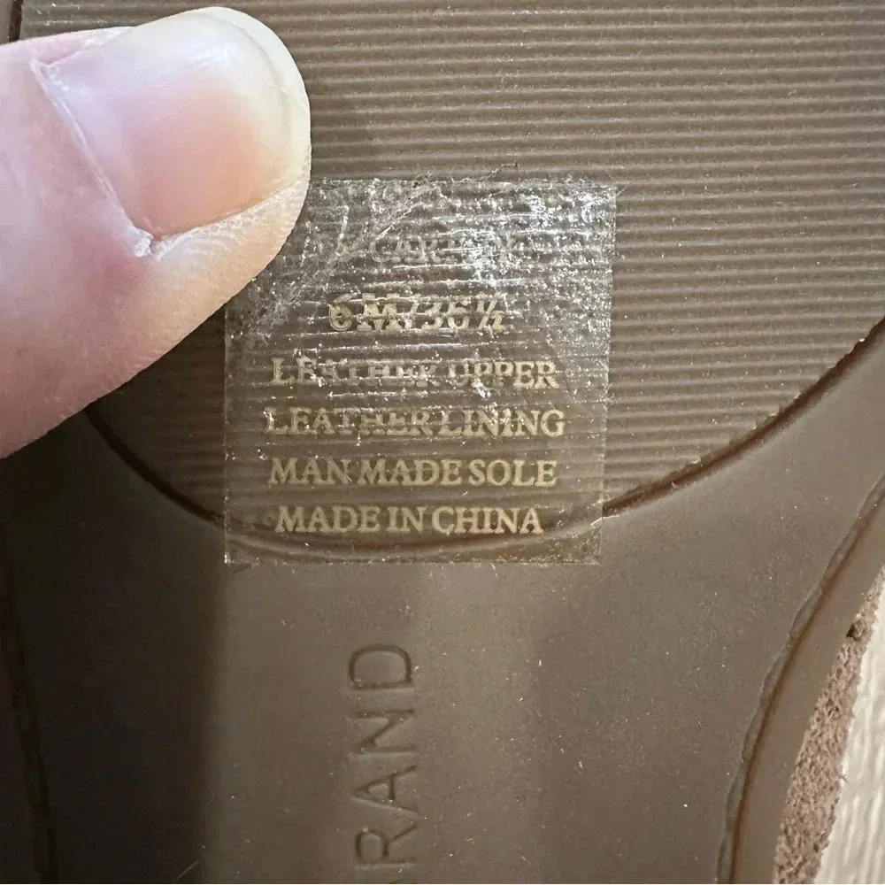 Lucky Brand Carthy Tan Leather Suede Perforated Loafer Flat Size 6 NWOT
